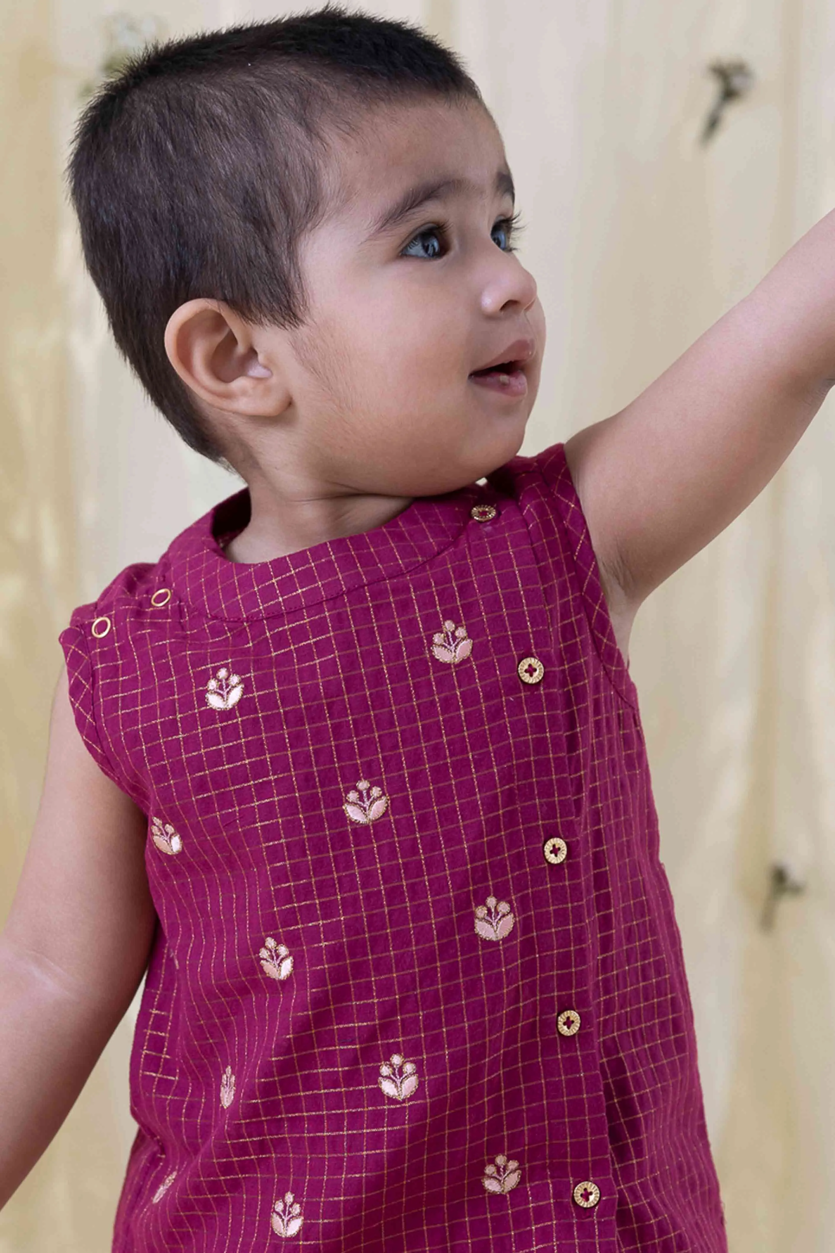 Imli ka Buta Dhoti Set - Purple