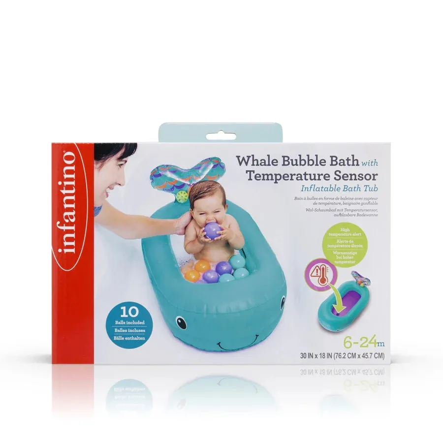 Infantino Whale Bubble Bath with Temperature Sensor Inflatable Bath Tub