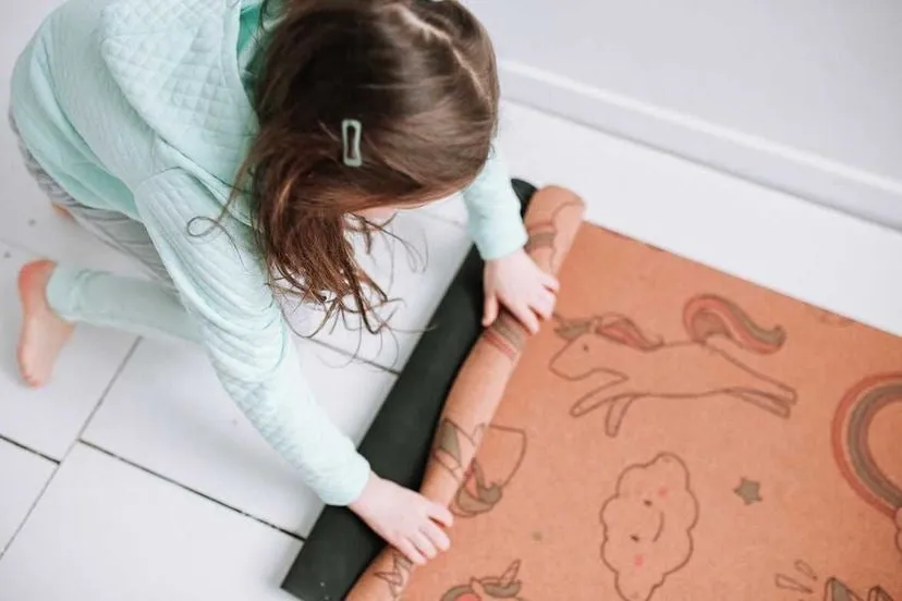 Kids Unicorn Play & Cork Yoga Mat