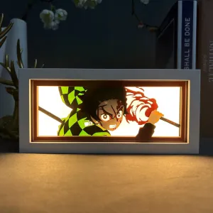 Kimetsu Anime Light Box Tanjiro Kamado Nightlights for Room Decoration Manga Demon Slayer Light in The Box Bedside Table Lamp