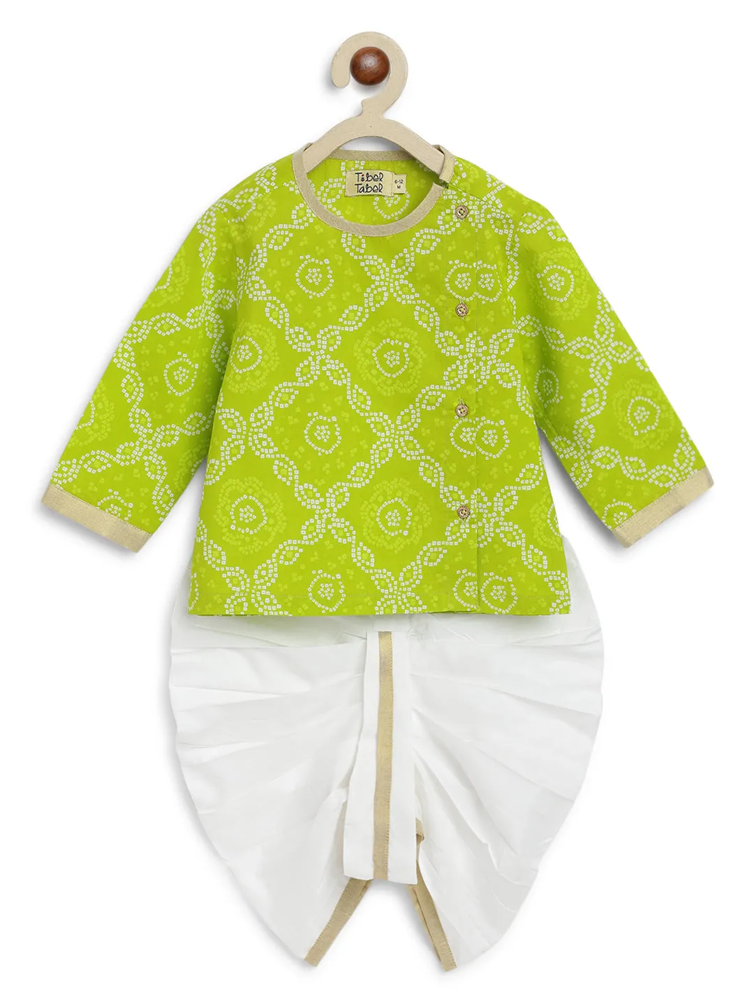 Mini Maharaj Dhoti Kurta Set - Green