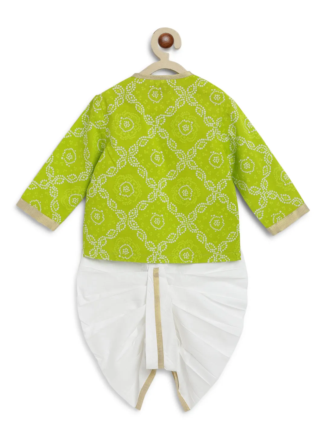 Mini Maharaj Dhoti Kurta Set - Green