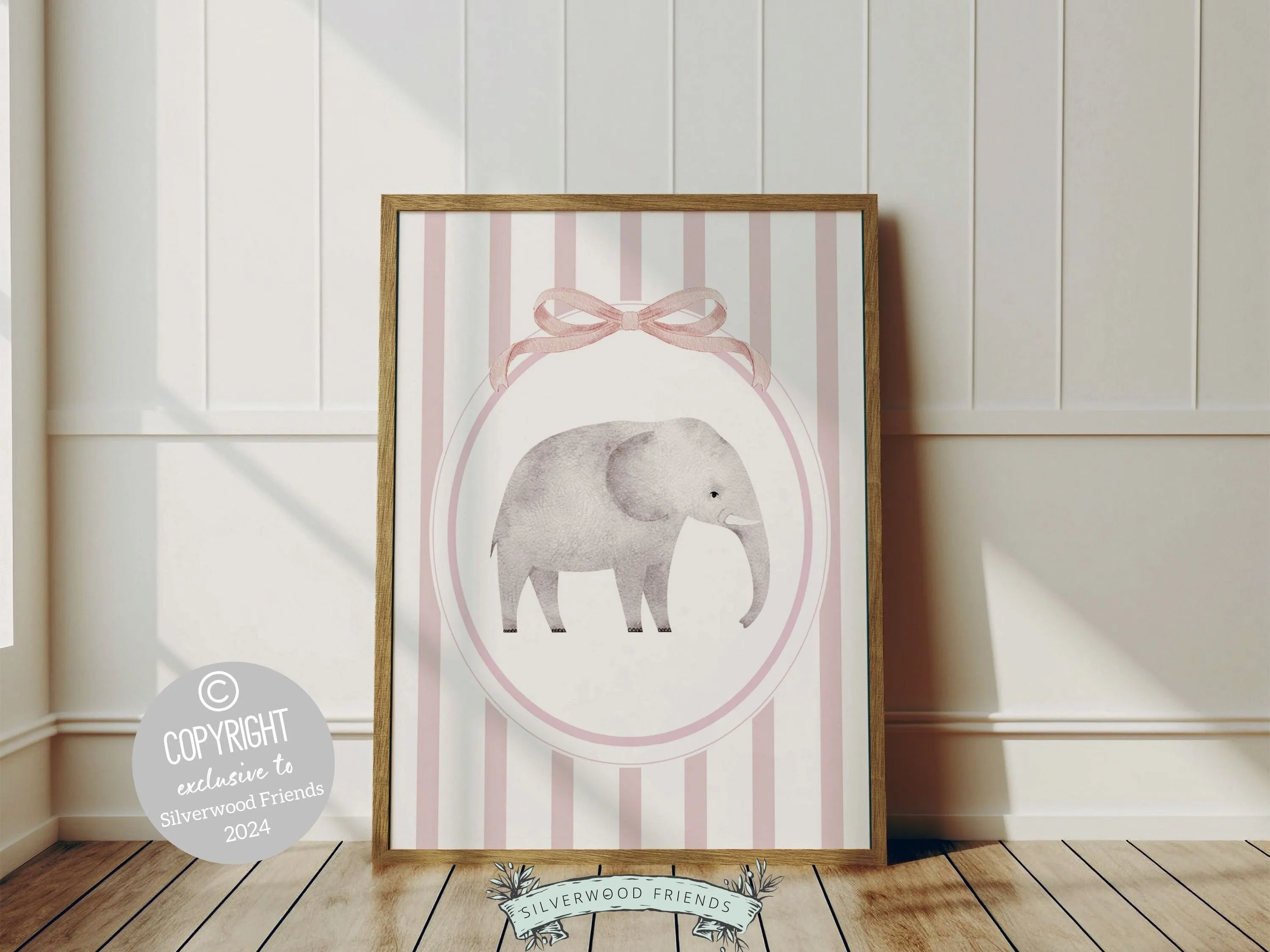 Mommy and Me Elephant Nursery Print Set of 2