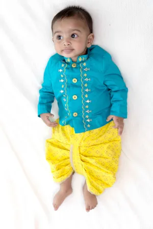 Nanhey Nawab Bandhgala Set - Blue