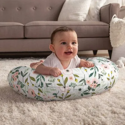 New - Boppy Original Feeding and Infant Support Pillow - Pink Garden