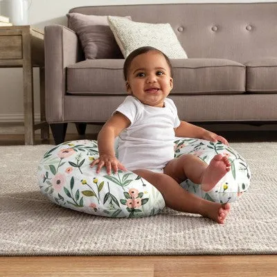 New - Boppy Original Feeding and Infant Support Pillow - Pink Garden