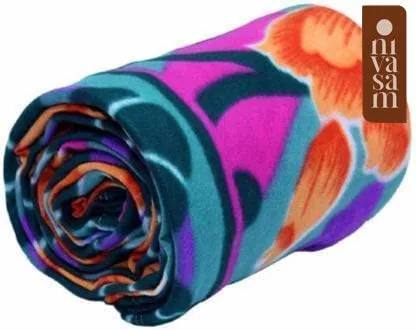 Nivasam Lightweight Printed Fleece Blanket, Bedsheet For All Seasons Super Soft Plush And Luxurious Ac Blanket Warm And Cozy (Single Bed, 3), Multicolour, 500 TC