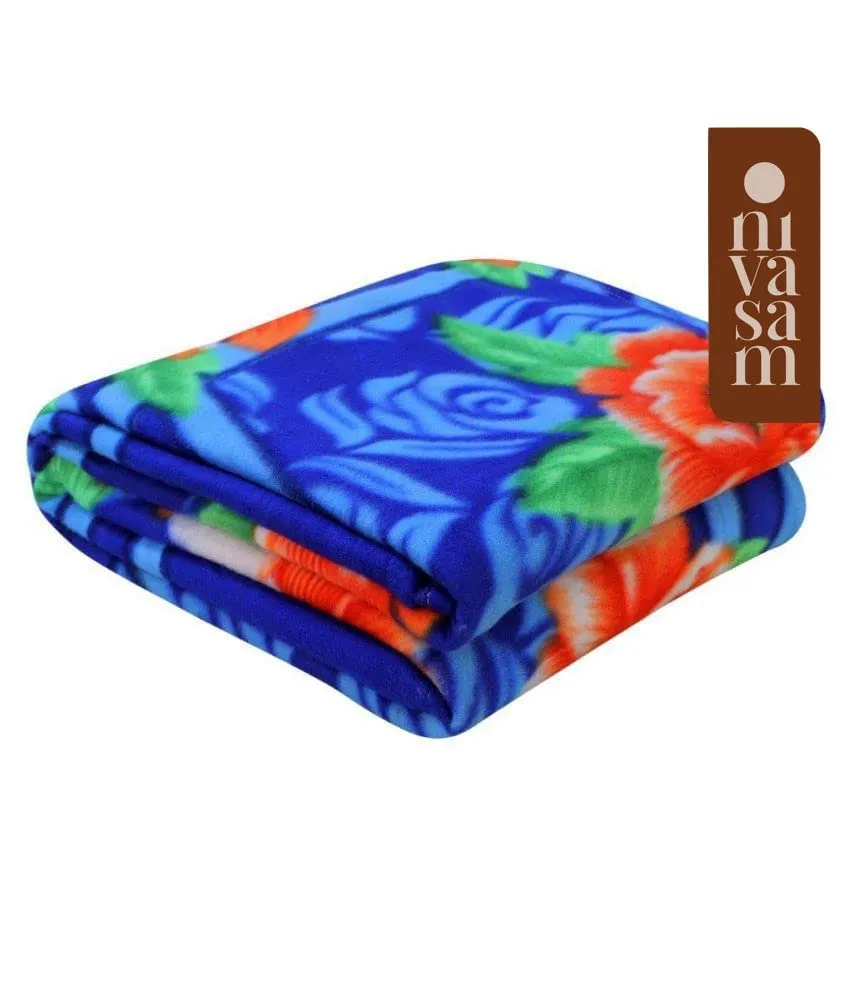Nivasam Lightweight Printed Fleece Blanket, Bedsheet For All Seasons Super Soft Plush And Luxurious Ac Blanket Warm And Cozy (Single Bed, 3), Multicolour, 500 TC