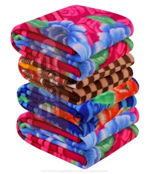 Nivasam Lightweight Printed Fleece Blanket, Bedsheet For All Seasons Super Soft Plush And Luxurious Ac Blanket Warm And Cozy (Single Bed, 3), Multicolour, 500 TC