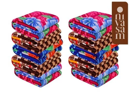 Nivasam Lightweight Printed Fleece Blanket, Bedsheet For All Seasons Super Soft Plush And Luxurious Ac Blanket Warm And Cozy (Single Bed, 3), Multicolour, 500 TC