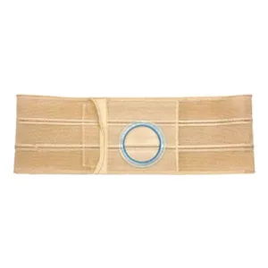 Nu-Hope Support Belt, Original Flat Panel, 2-1/8" Stoma, 7" Wide, Left, 1" From Bottom, XL (41" to 47" Waist), Beige