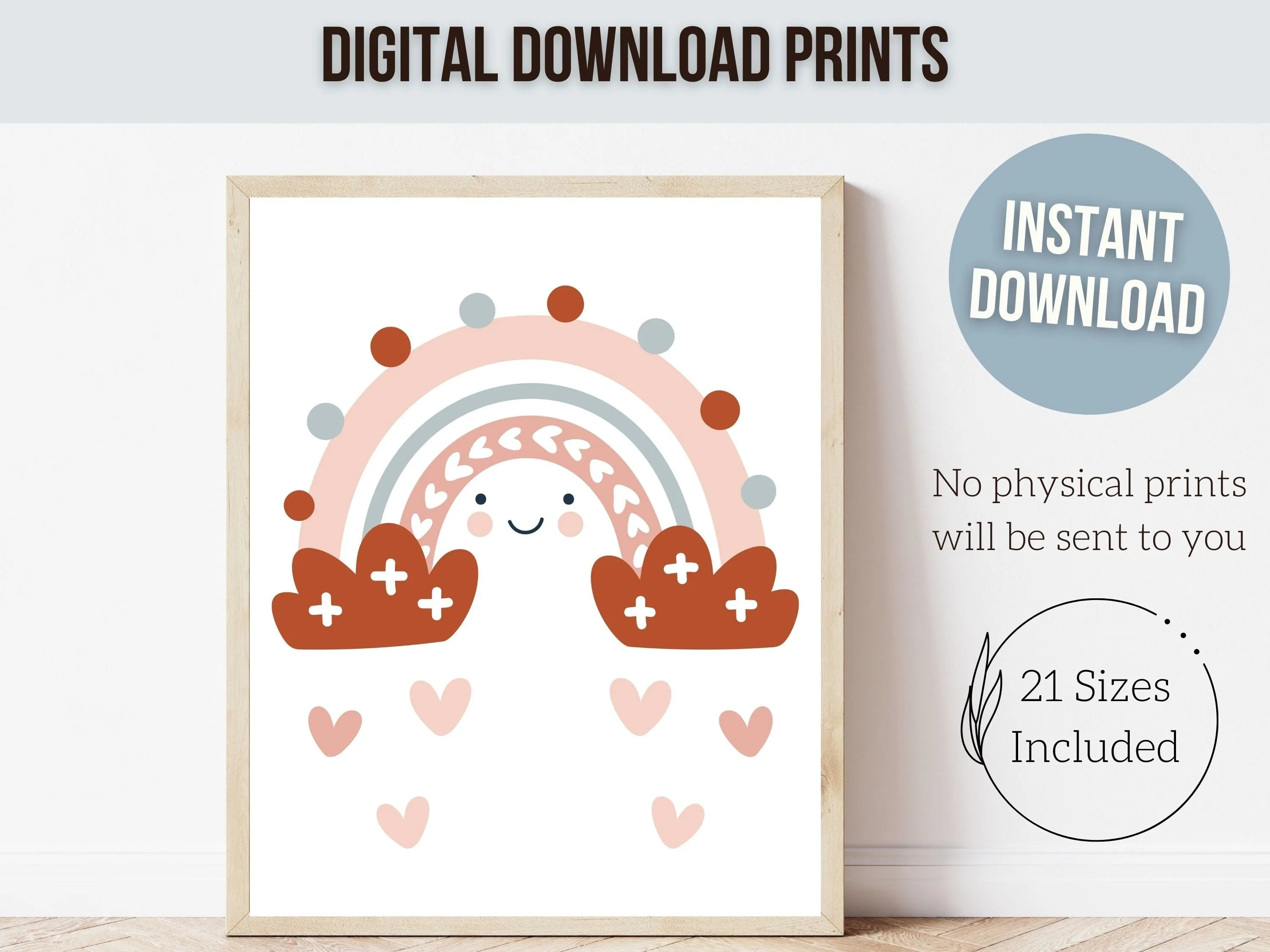 Pastel Rainbow Nursery Prints