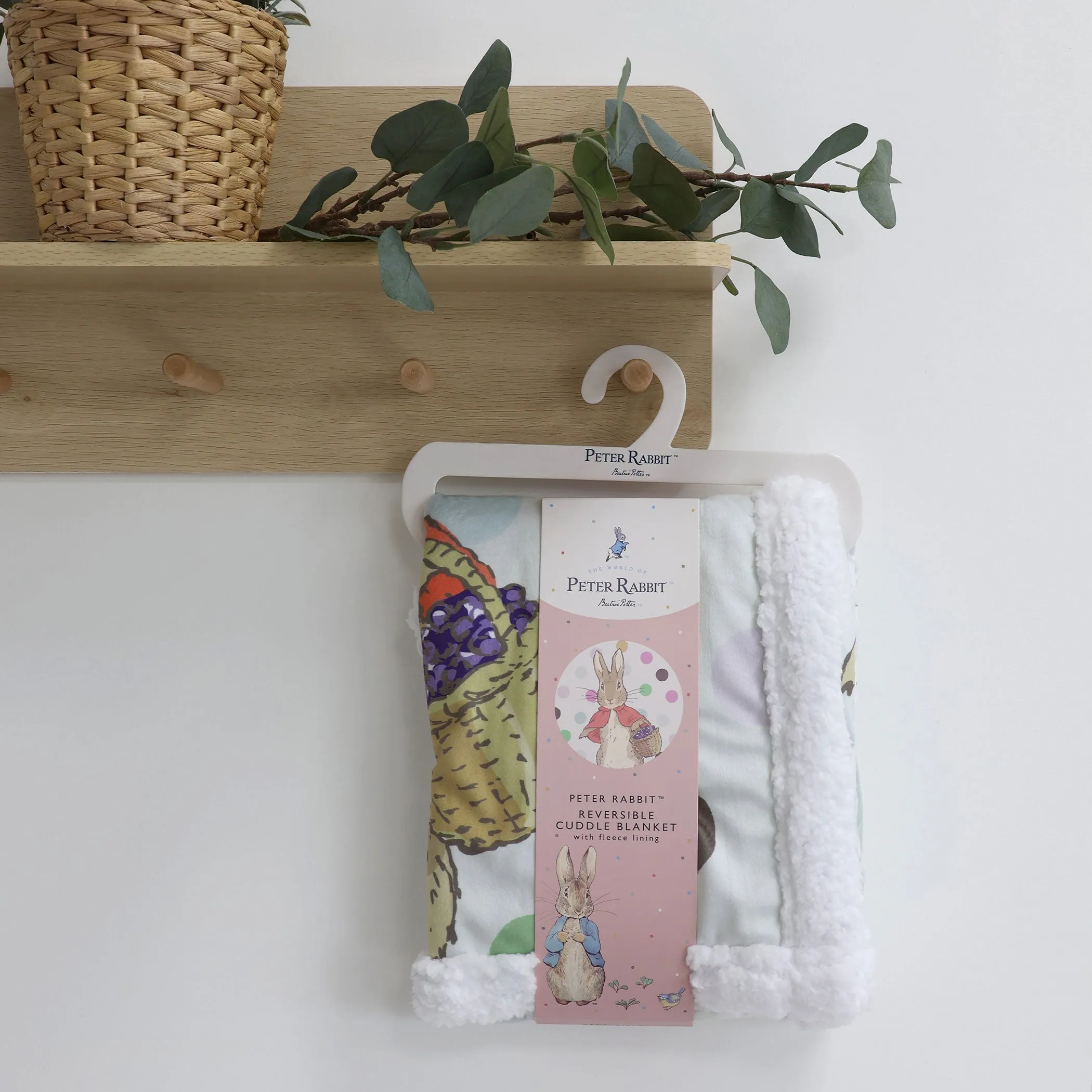 Peter Rabbit 'New Adventure' Reversible Fleece Cuddle Blanket - Pink