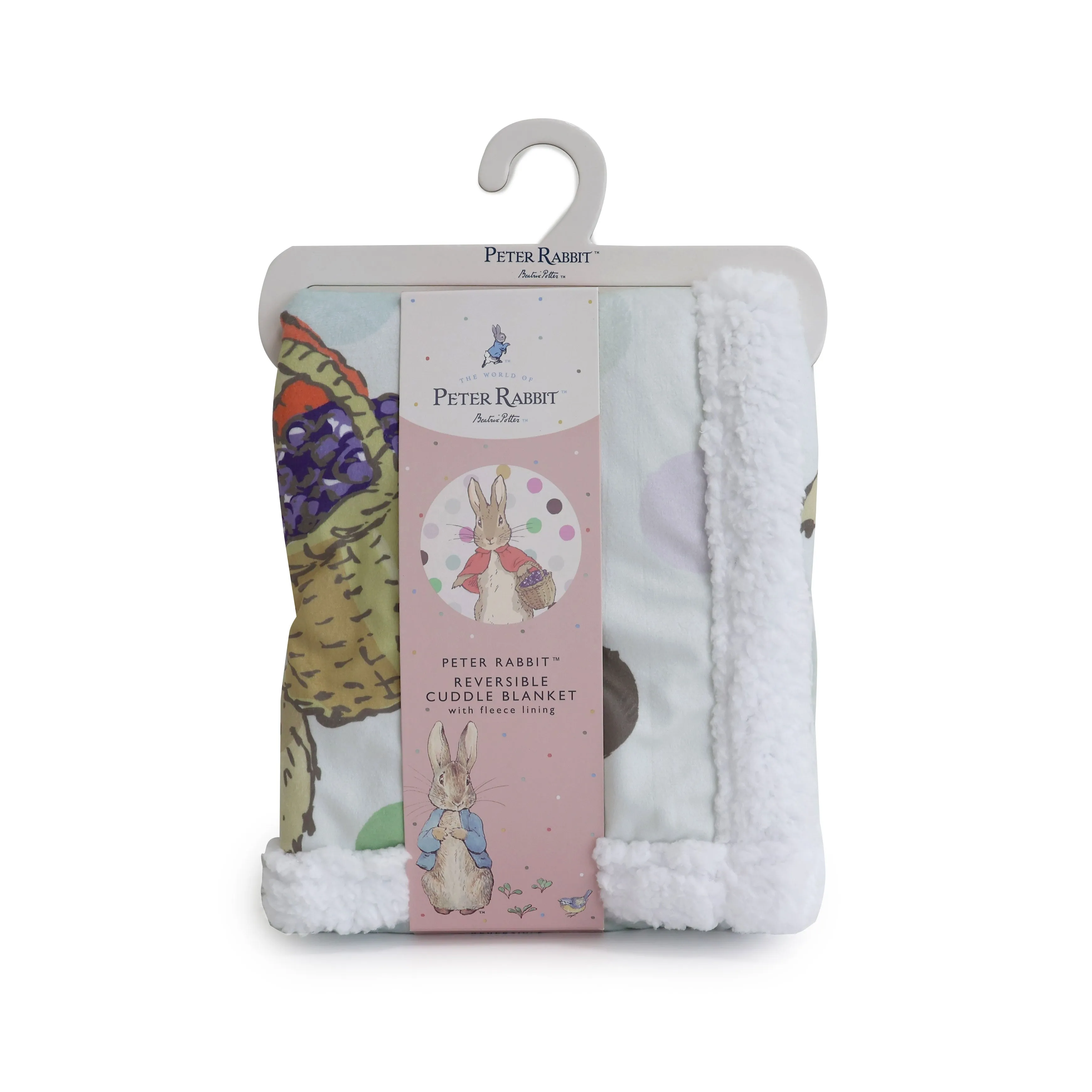 Peter Rabbit 'New Adventure' Reversible Fleece Cuddle Blanket - Pink