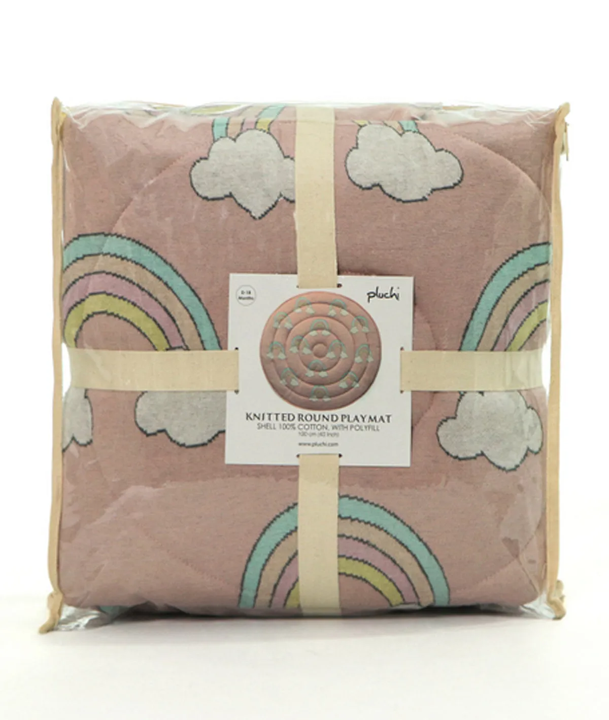 Rainbow  Bubblegum Pink Cotton Knitted Quilted Playmet for Babies