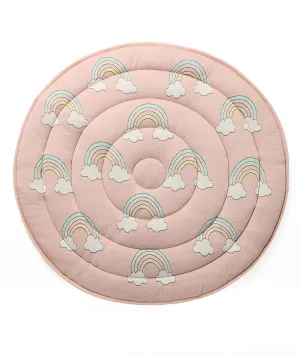 Rainbow  Bubblegum Pink Cotton Knitted Quilted Playmet for Babies