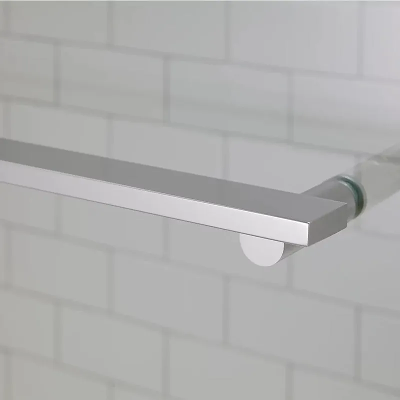 Revel 55.5" Clear Glass Sliding Bath Door in Anodized Brushed Nickel with 0.25" Thick Glass