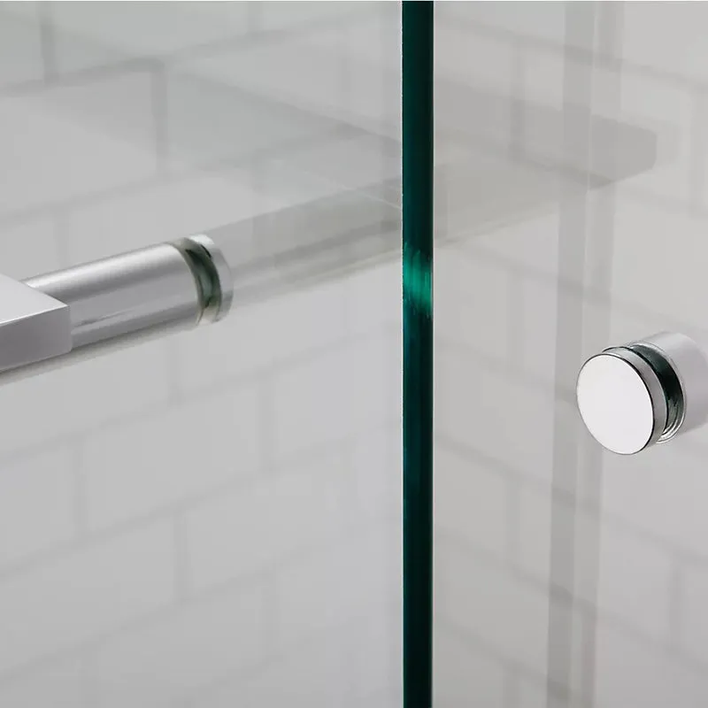 Revel 55.5" Clear Glass Sliding Bath Door in Anodized Brushed Nickel with 0.31" Thick Glass