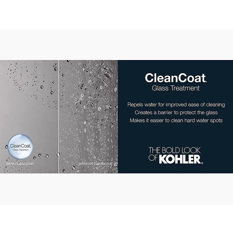 Revel 55.5" Clear Glass Sliding Bath Door in Anodized Brushed Nickel with 0.31" Thick Glass