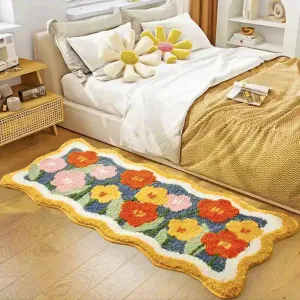 Roseate Lily Super Soft (50x120 cm) Microfibre 2000 GSM Anti Skid Runner for Bedroom/Carpets for Living Room/Kitchen Mats for Floor/Floor Mat/Bathroom Mat/Rug (Yellow) Pack of 1