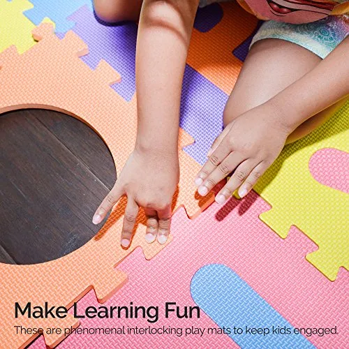 Safest Non Toxic Alphabet Puzzle Mat Kids Learn & Play Interlocking Puzzle