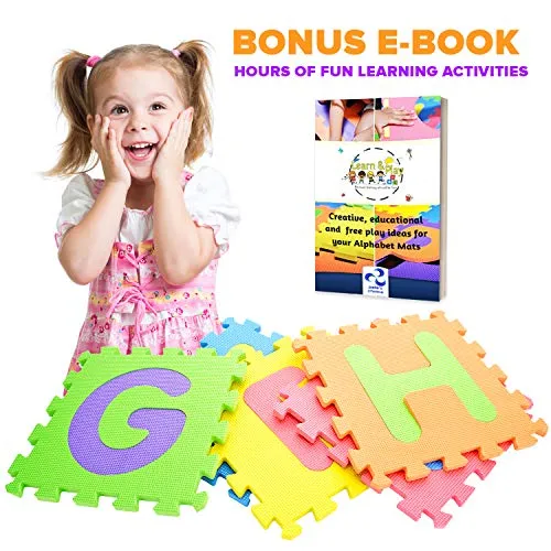 Safest Non Toxic Alphabet Puzzle Mat Kids Learn & Play Interlocking Puzzle