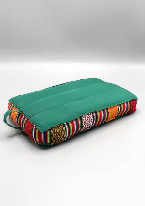 Small Cotton Meditation Cushion with Bhutanese Fabric Border