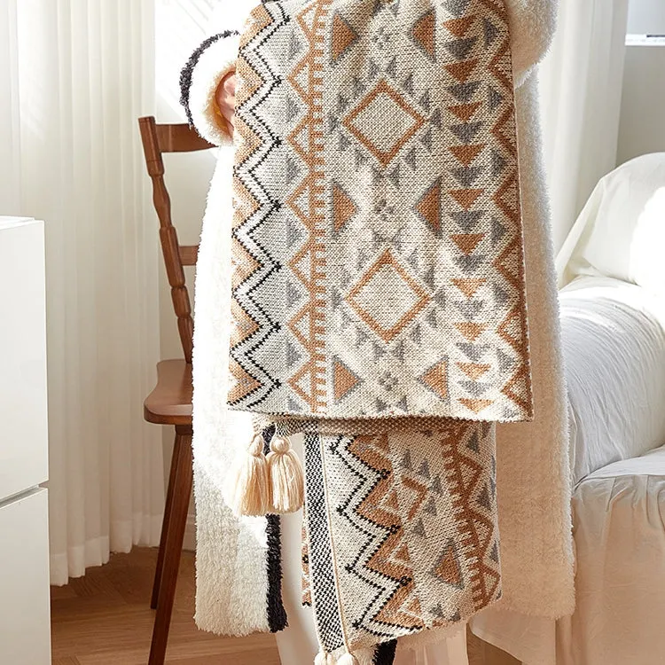 Soft Throw Blankets, Cozy Knitted Throw, Acrylic Blanket for Winter