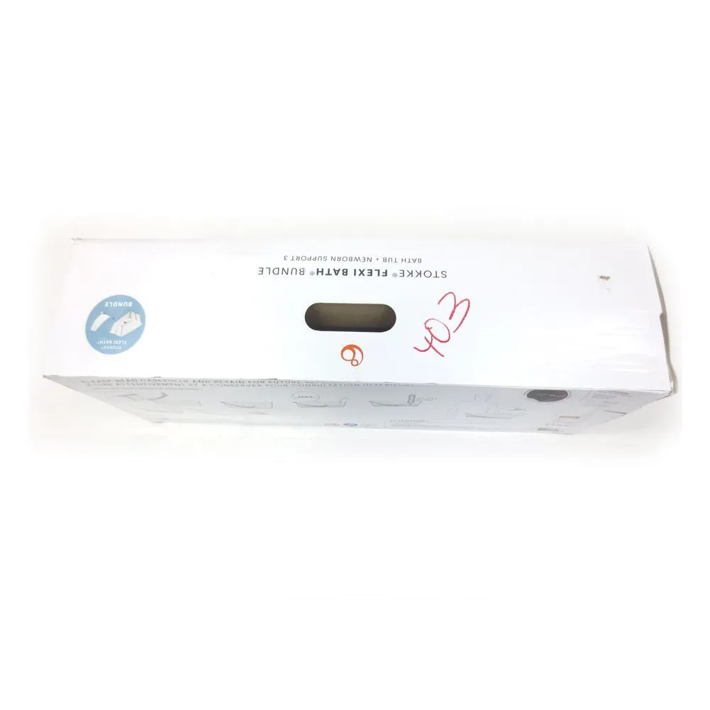 Stokke Flexi Bath Bundle with Heat-Sensitive Plug and Flexi Bath Newborn Support - Transparent Blue (87086) (Open Box)
