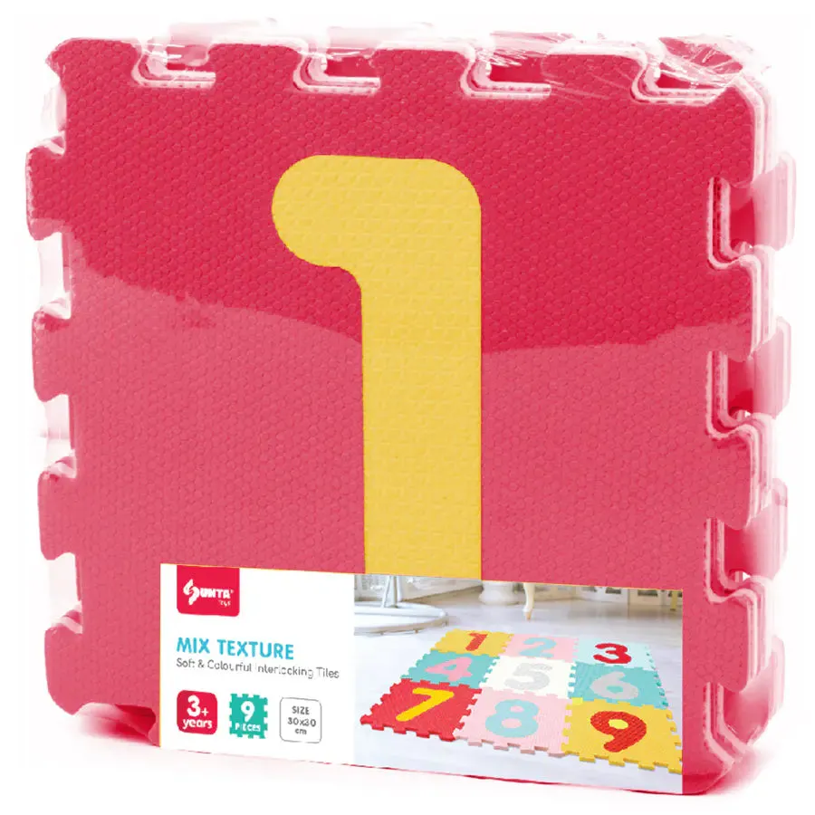Sunta Mix Textured Numbers Puzzle Baby Mat 9 Pcs