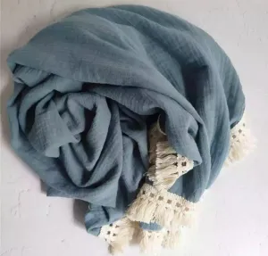 Tassel Swaddle - Dusty Blue