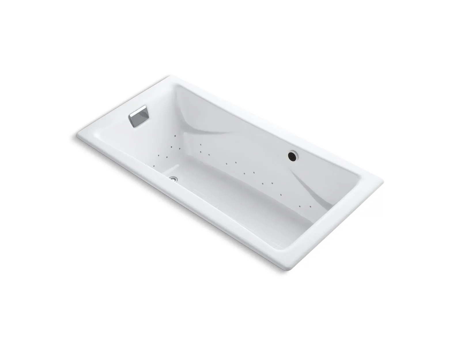 Tea-for-Two 71.75" Enameled Cast Iron Drop-In Bathtub in White