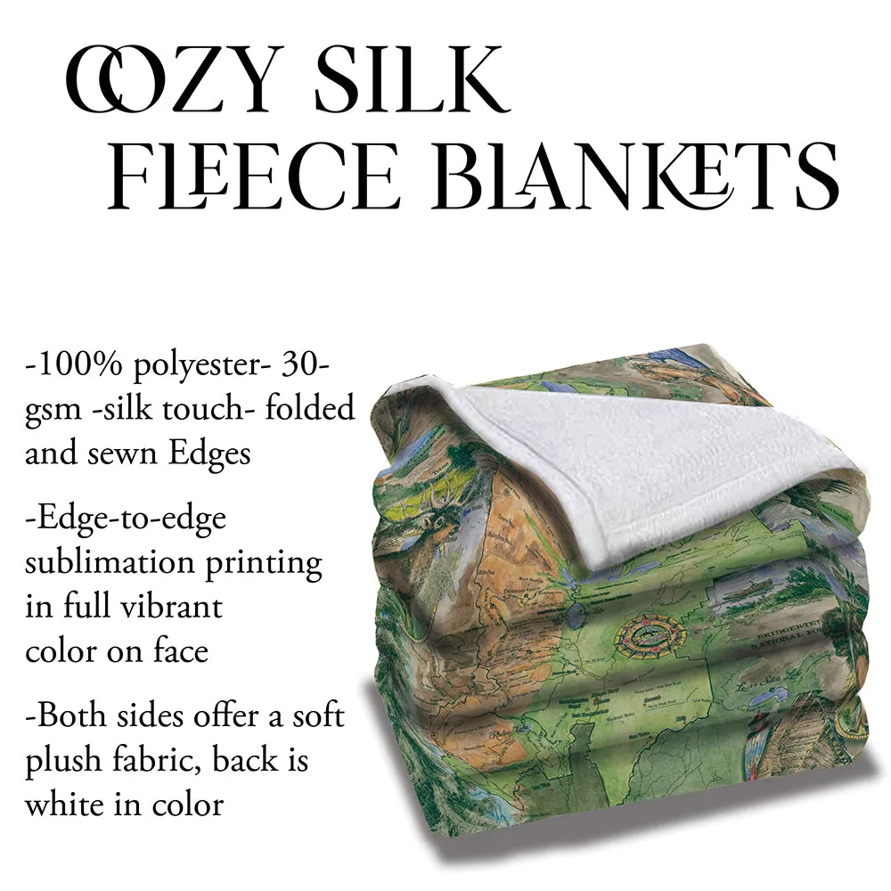Teton Trails National Park Wyoming Blanket Double Stitched Edges Cozy Luxury Fluffy Super Soft 430 GSM Polyester Throw Blanket