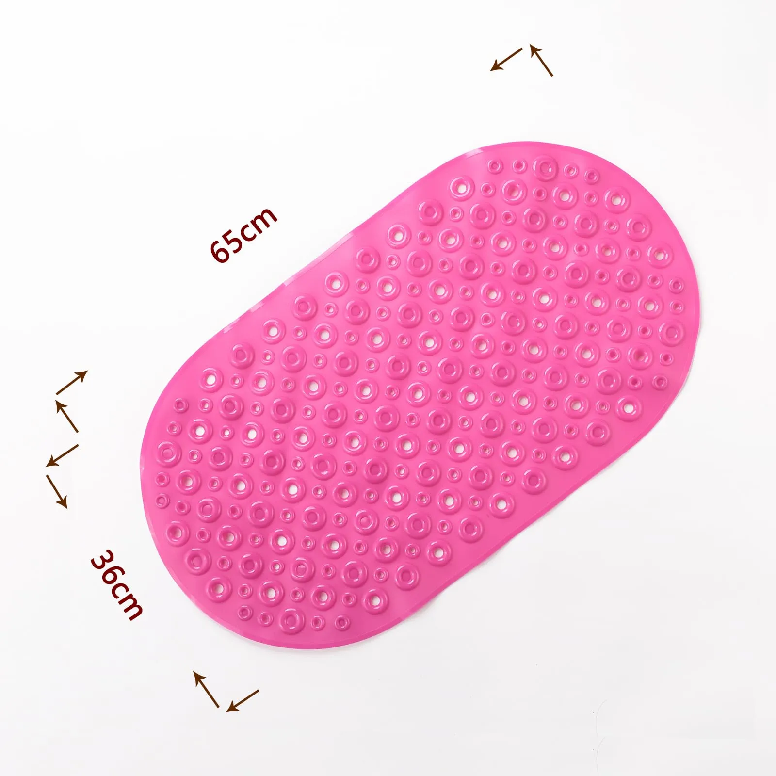 UMAI (36x65cm) Mats for Floor | Bathroom Door Mat | Shower Mats for Bathroom Anti Slip with Suction Cups Quick Drying PVC Bathroom Mat | Bathroom Mats Water Soak | Machine Washable-Deep Pink