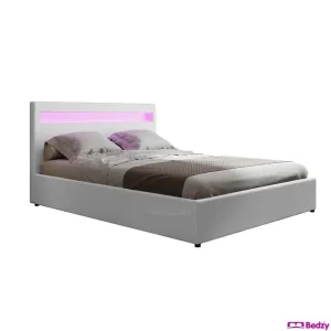 Wanda LED Storage Double Bed Frame White