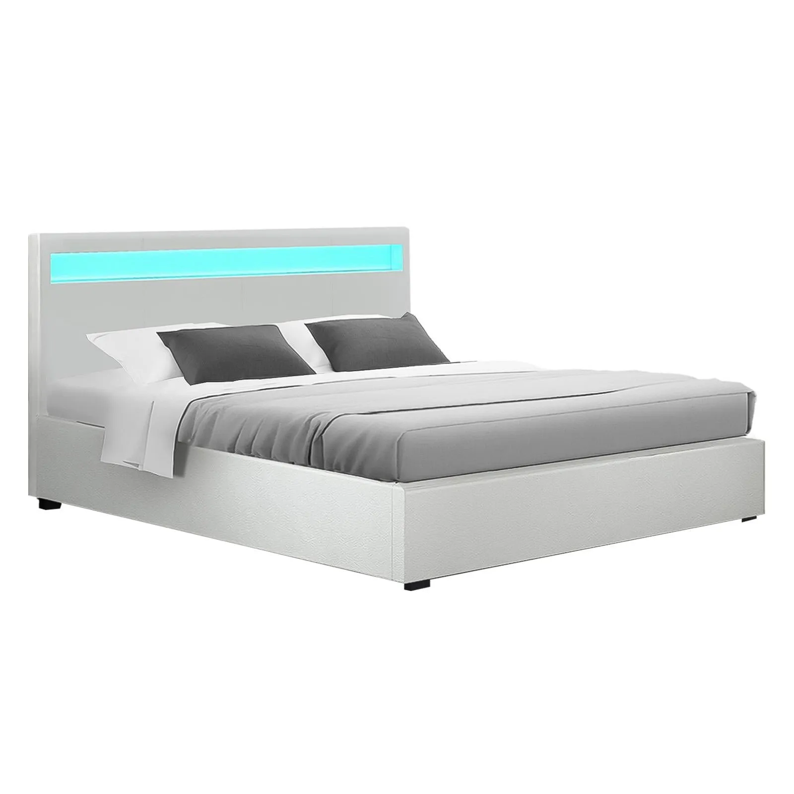 Wanda LED Storage Double Bed Frame White