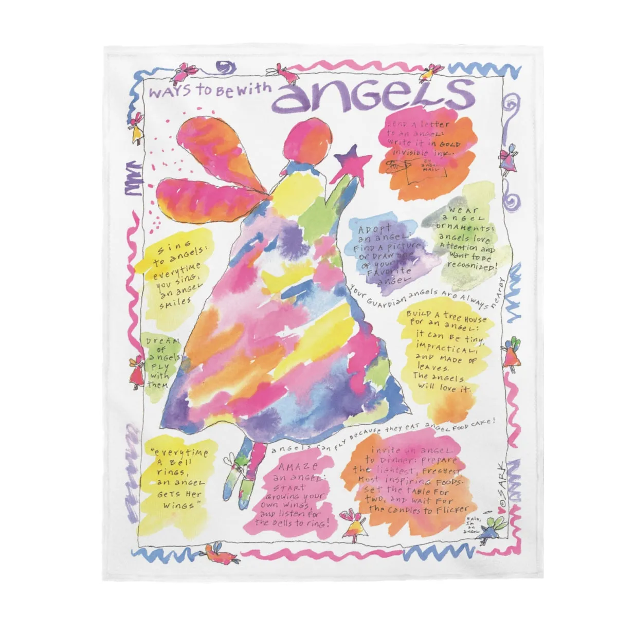Ways To Be With Angels by SARK - Velveteen Plush Blanket